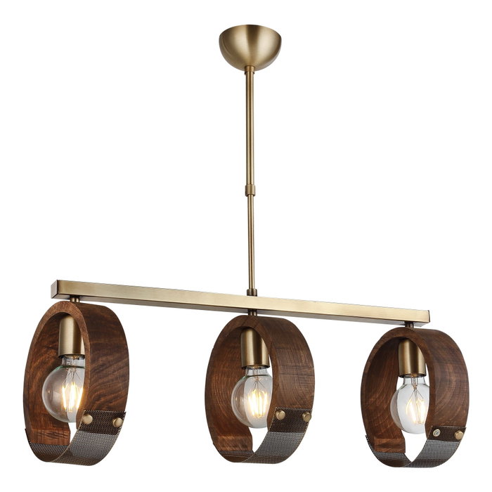 Opviq Manya - 52-03-L Lámpara de araña de metal y madera